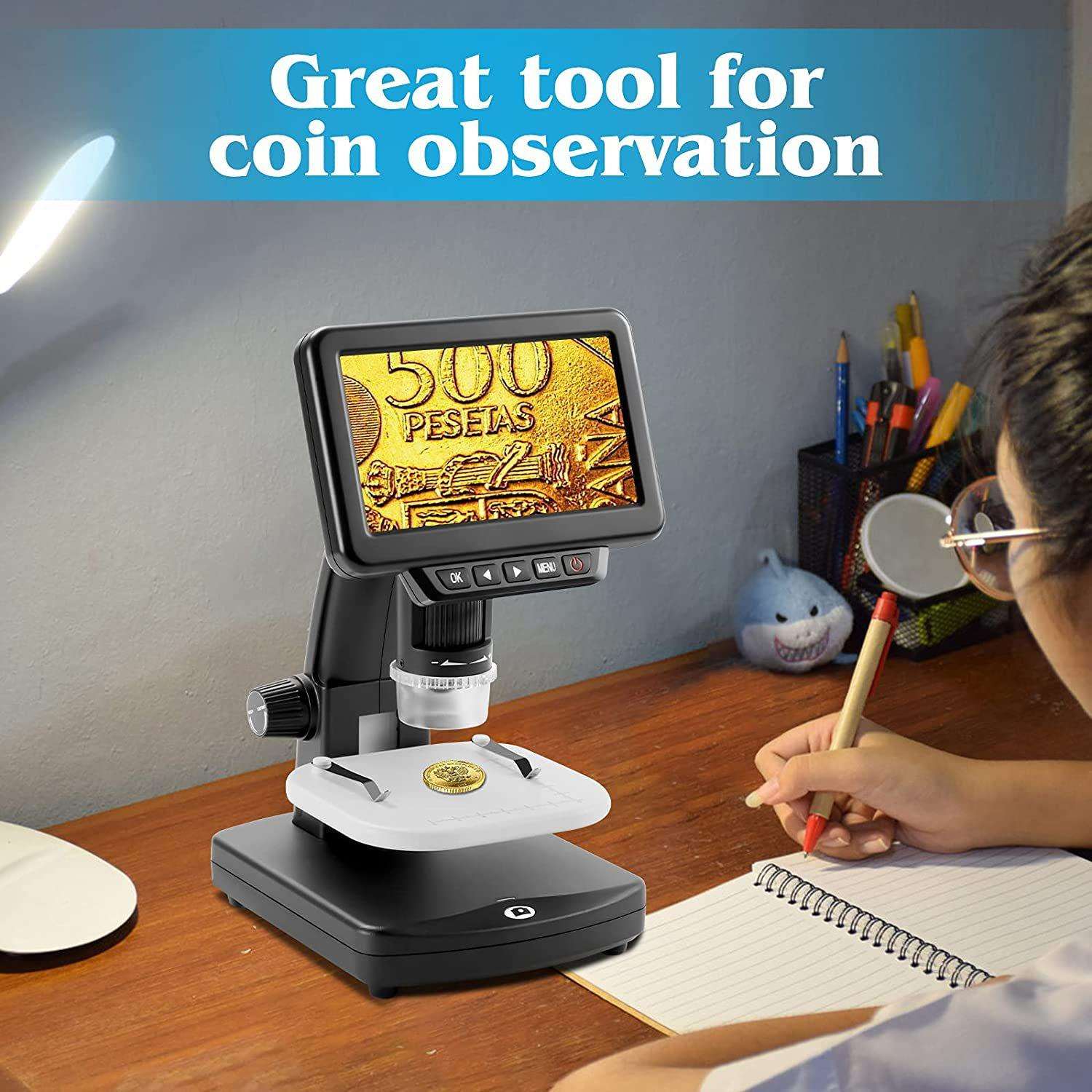 5寸数码显微镜工业维修电子钱币鉴定工厂便携显微超清高清晰度