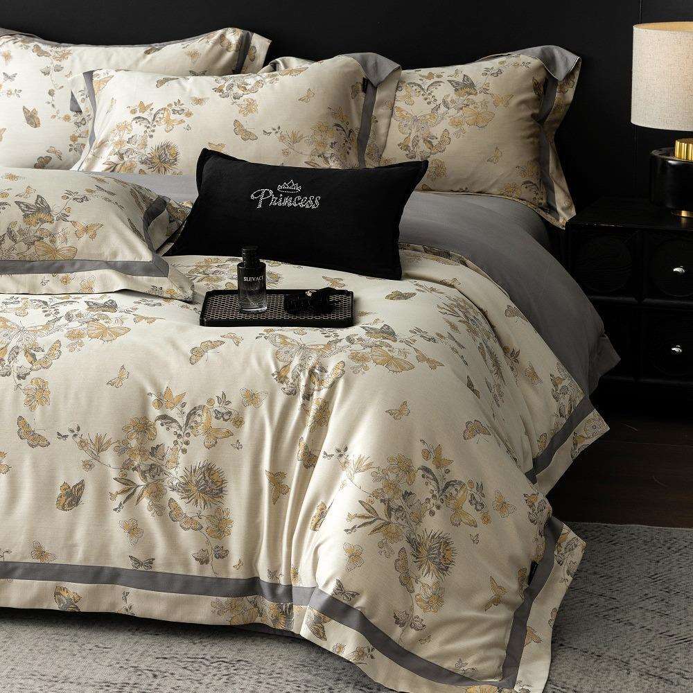 A类天丝棉磨毛四件套美式色织提花秋冬加厚保暖床单床盖高端床品