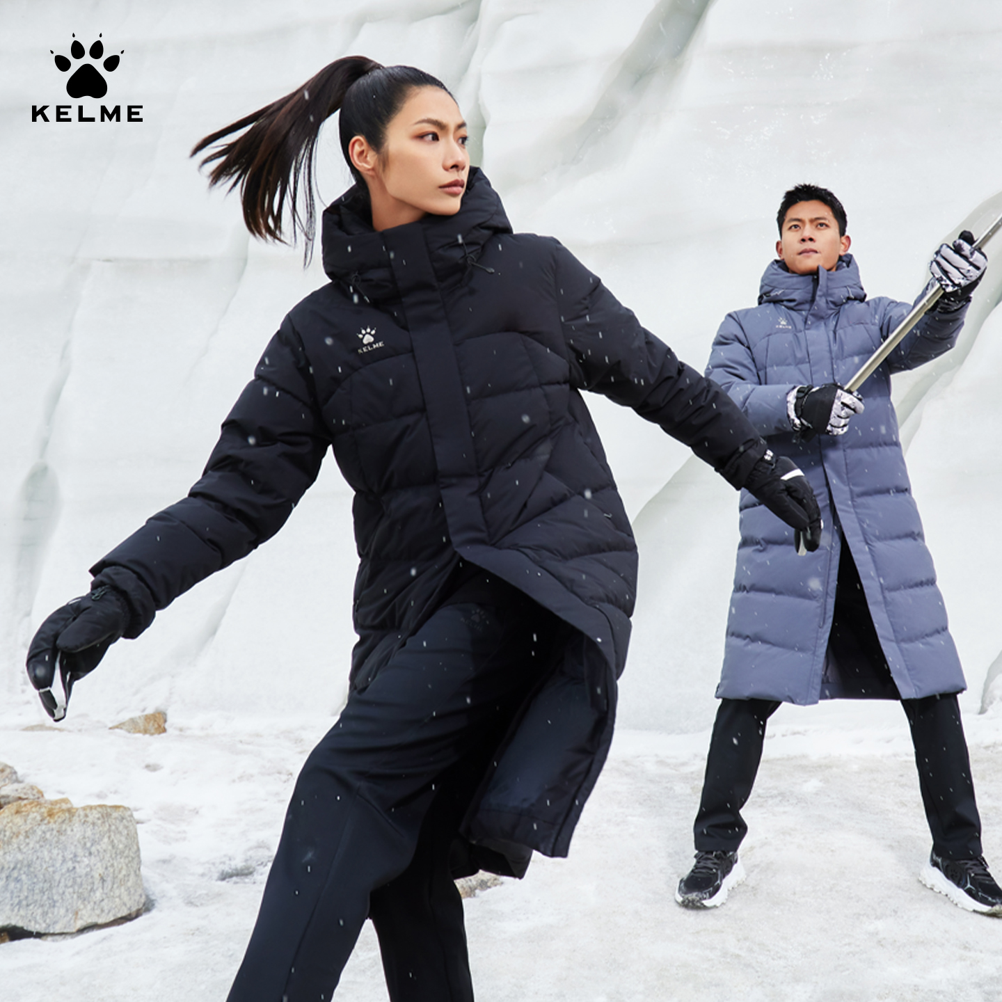 卡尔美羽绒棉服冬训大衣加厚御寒