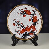 北京景泰蓝8寸赏盘纯手工铜胎掐丝珐琅盘子商务外宾礼品客厅摆件