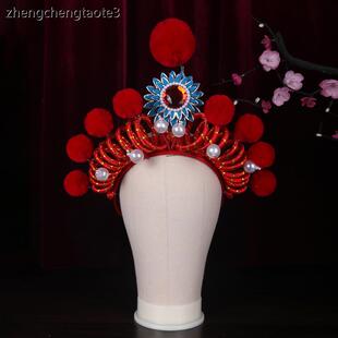 戏曲女兵额子 武旦头盔戏剧打鼓小列子 京剧演出穆桂英花木兰头饰