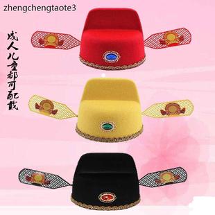 状元探花榜眼帽子成人儿童古代秀才新郎官帽戏剧用品道具乌纱帽