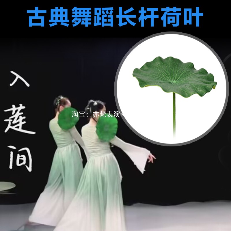 古典舞入莲间荷叶带杆手