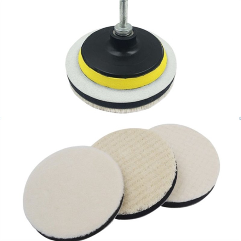 跨境供应5寸125mm日式直边粗中细羊毛抛光盘抛光打蜡工具羊毛轮