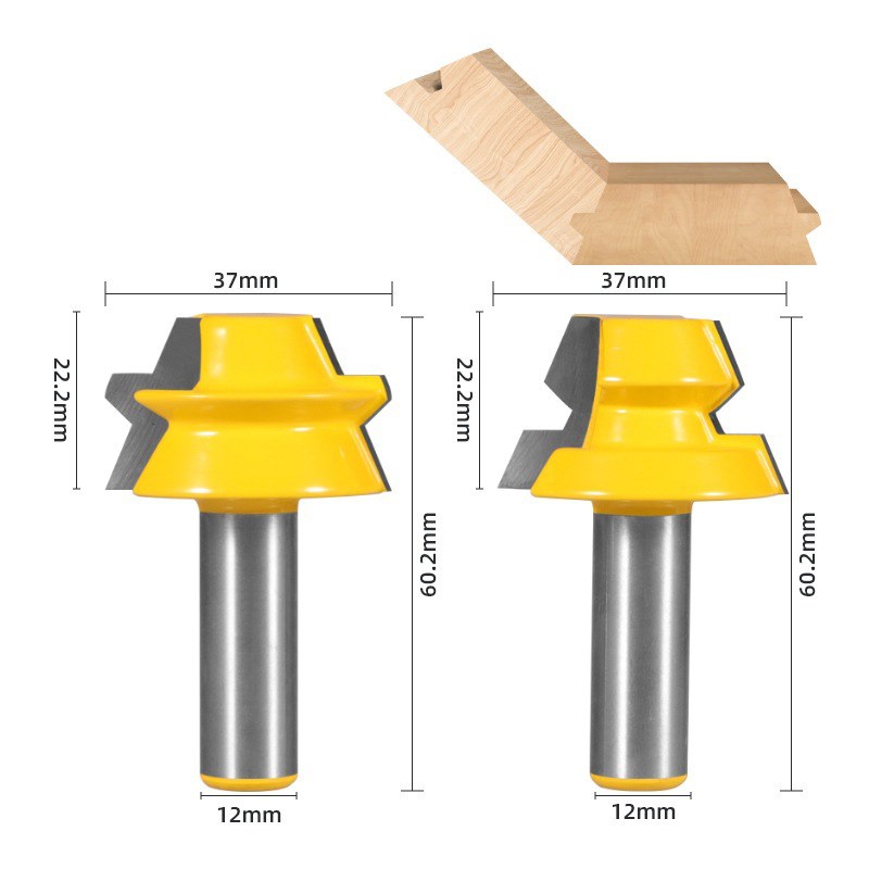 八面体榫合刀修边削槽8柄1/2柄修边机雕刻机拼接榫卯木工铣刀