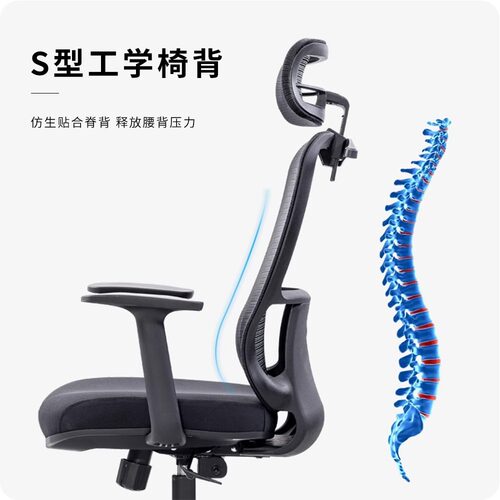 电脑椅家用舒适久坐人体工学椅午休办公座椅升降可躺书桌学习椅子