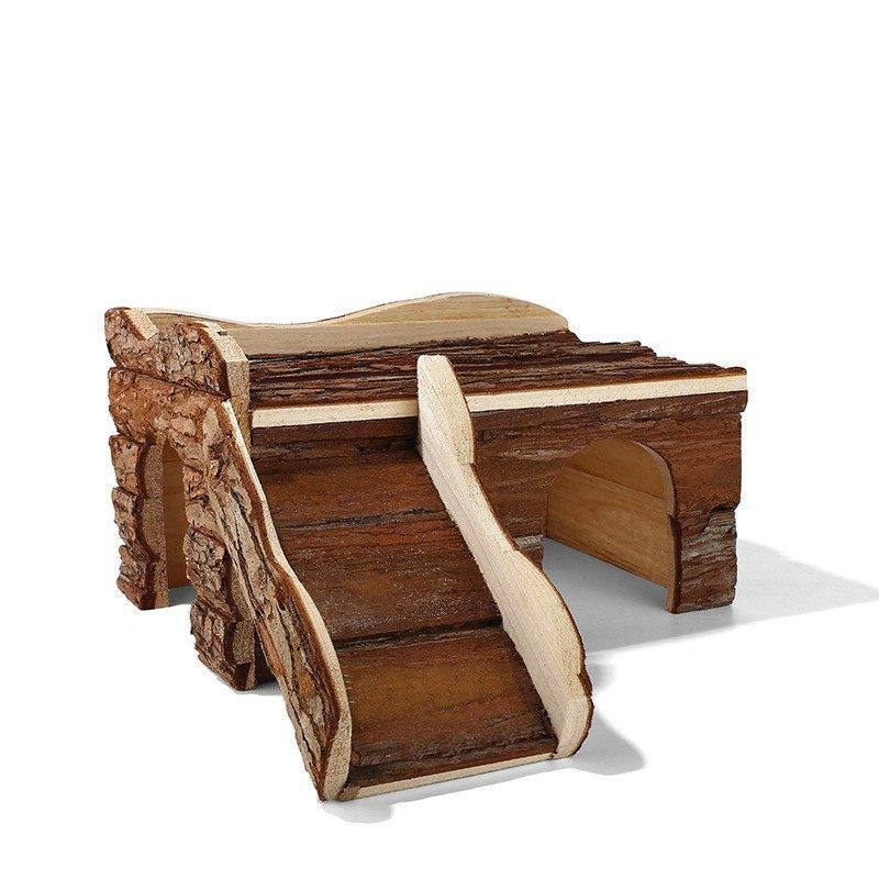 跨境仓鼠木屋金丝熊笼刺猬兔子龙猫豚鼠专用豪华避暑别墅树皮小窝