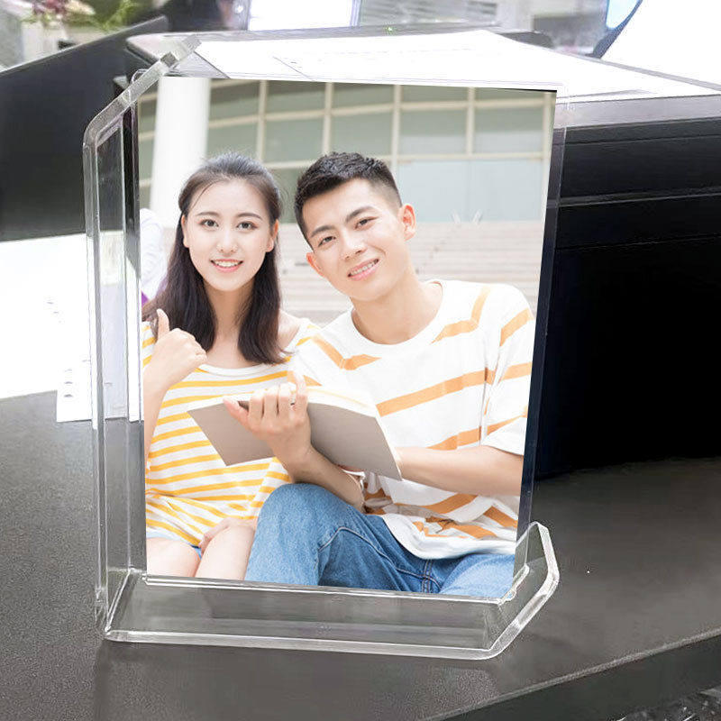 2025新品定制亚克力U型实木胡桃木相框跨境67寸签名照展示架