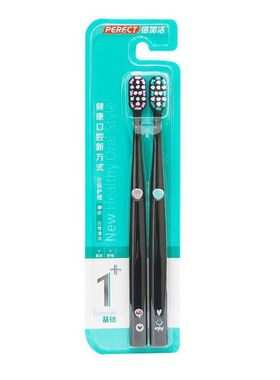倍加洁F960软毛偏中毛牙刷彩炭刷丝成人家用黑白色组合装护龈黑炭