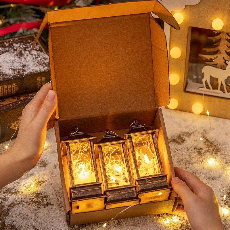 跨境新品圣诞节装饰品风灯套盒装圣诞小风灯桌面摆件圣诞创意礼物,节庆用品/礼品,圣诞装饰品,淘宝优惠券,粉丝福利购,淘宝优惠卷