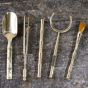 2025新款纯铜功夫茶具六君子套装茶夹刀勺叉配件高雅古典茶道礼品