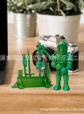 3D打印摆件幸运骑士带武器套装可站立创意解闷玩具礼物实体店热销