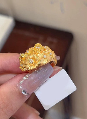 2025新款繁花复古民族风中式轻奢女士戒指气质高级感送礼佳品