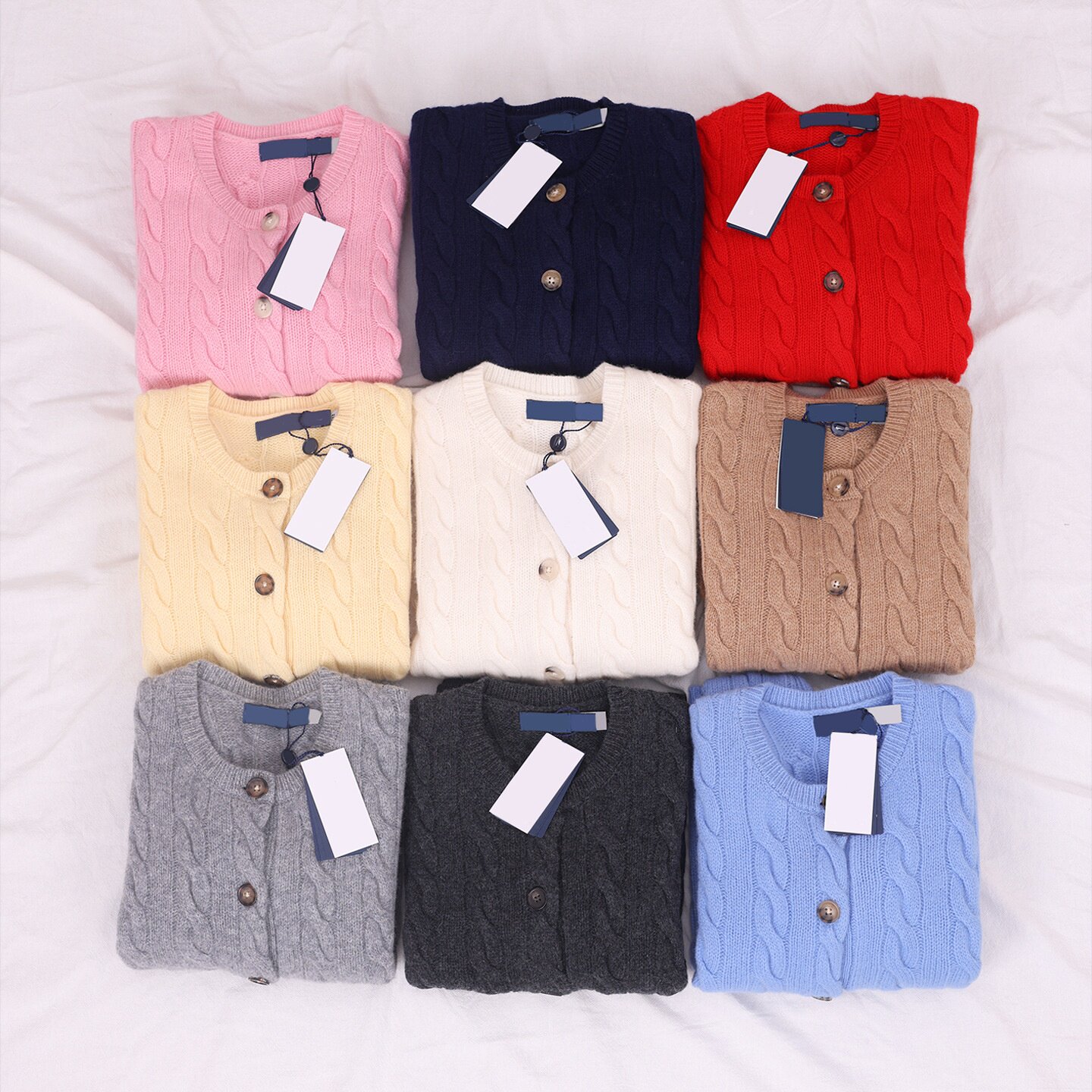 RL拉夫[80%羊毛20%羊绒开衫]小马标刺绣新款绞花女/可扫码天花板