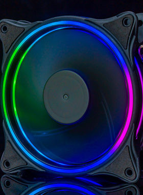 2025新款RGB电竞静音12cm三光圈豪华机箱风扇光效全环绕散热灯效