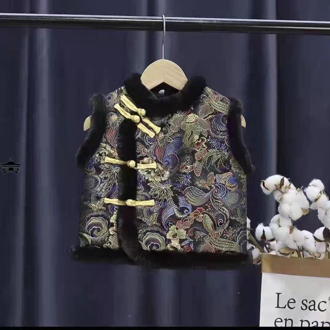 宝宝过年服唐装马甲喜庆
