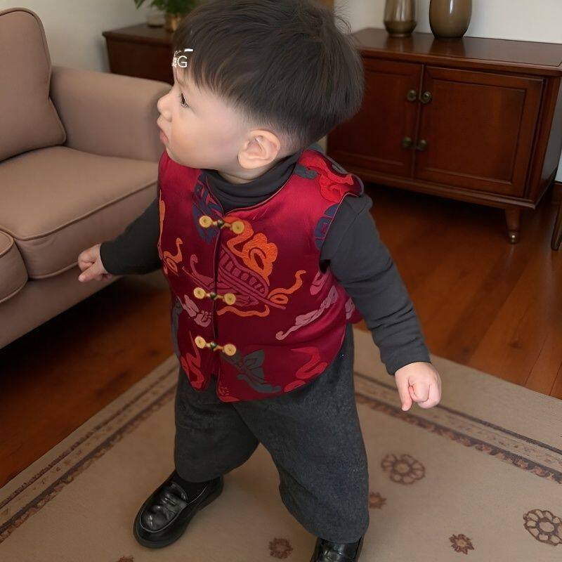 儿童拜年服男童新中式夹
