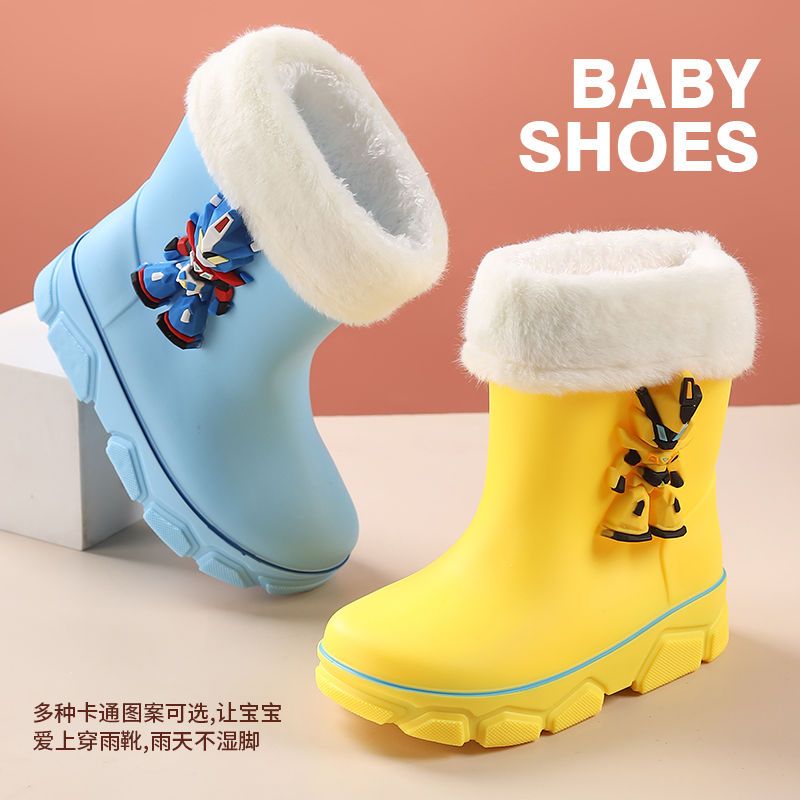 儿童雨鞋保暖女童加厚幼