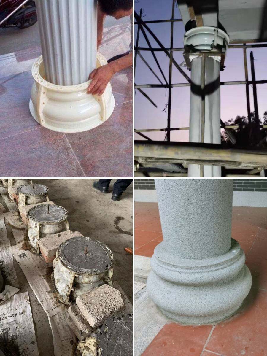 罗马柱水泥模具圆形柱大门柱脚柱头建筑模板欧式别墅光面圆柱底座