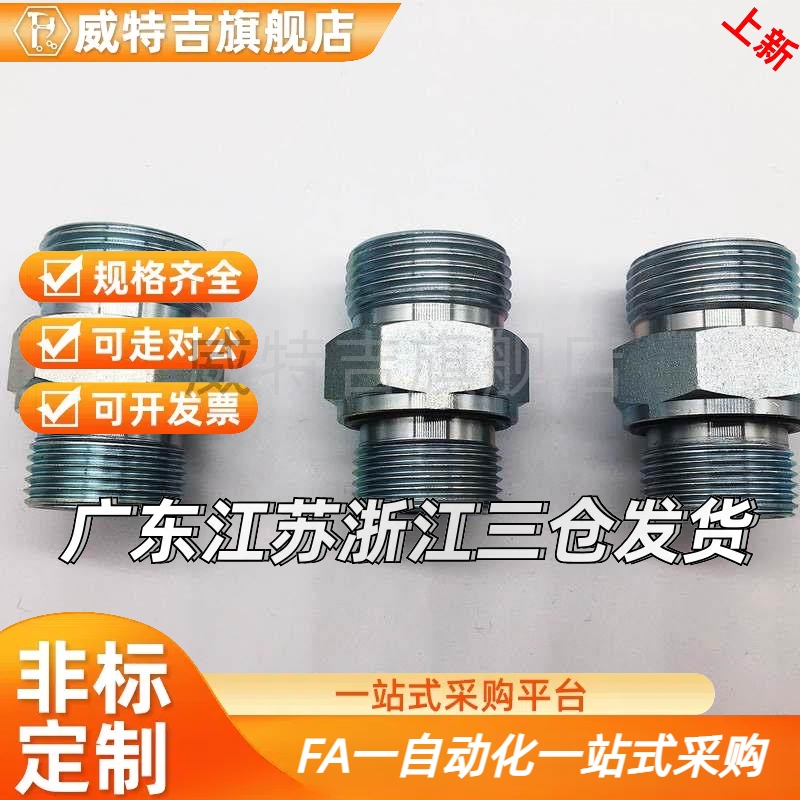 1CM 1DM-WD卡套式直通接头12 x14 16 18 22碳钢镀锌螺母卡套1CN1D