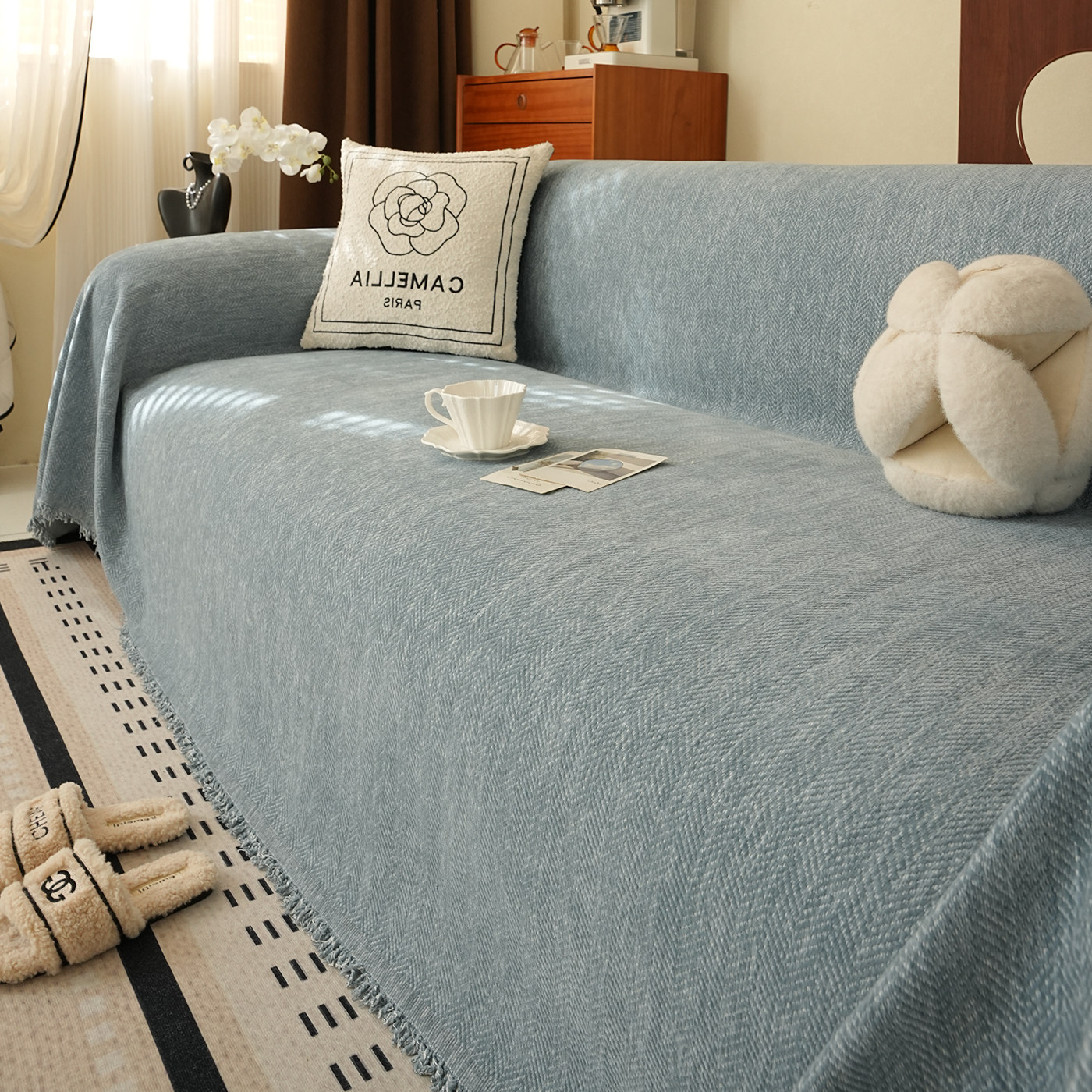 沙发巾中古风四季通用沙发套罩毯雪尼尔轻奢高级感沙发垫沙发盖布,居家布艺,沙发套,淘宝优惠券,粉丝福利购,淘宝优惠卷