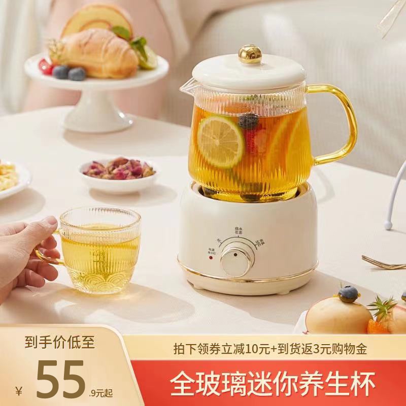 养生杯烧水壶mini小型迷你养生壶小型办公室玻璃一人电炖杯煮茶壶