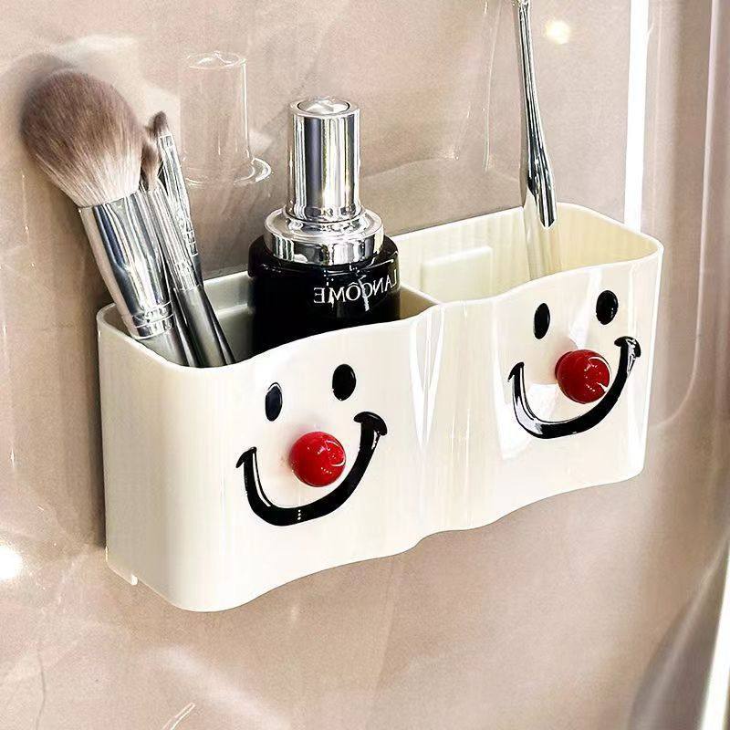 卫生间洗脸巾笑脸收纳盒洗漱洗手台化妆品无痕免打孔壁挂式置物架,家装主材,卫浴置物架,淘宝优惠券,粉丝福利购,淘宝优惠卷