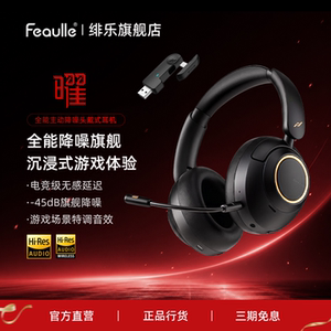 绯乐曜头戴式无线蓝牙耳机电竞游戏主动降噪HIFI耳麦台式2.4G四模