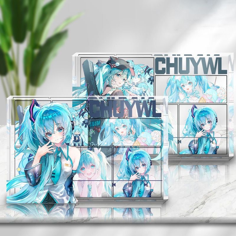 初音未来ku同人水晶亚克力砖谷透明角色立牌漫画透明相框礼物女