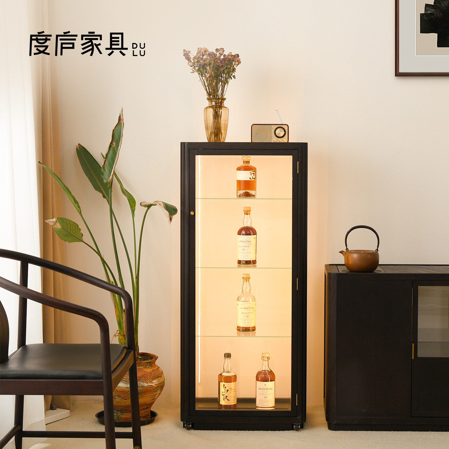 客厅收纳酒柜手办盲盒玻璃展示柜