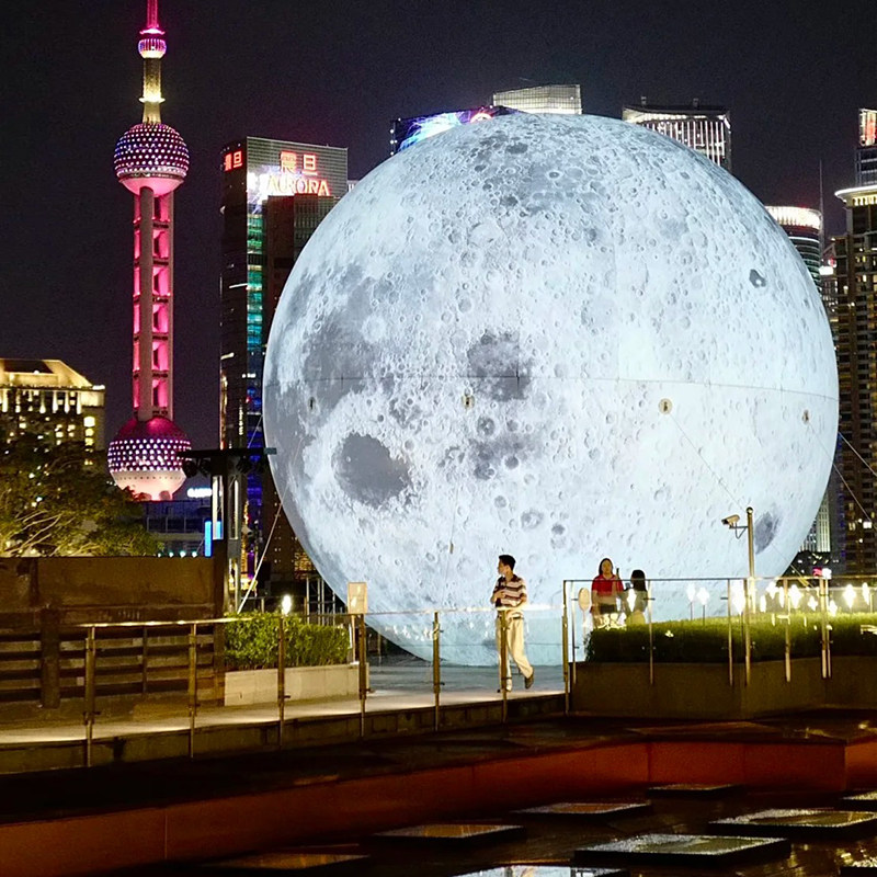 充气发光月球气模大型宇航员玉兔星球太空人模型中秋美陈卡通定制图片