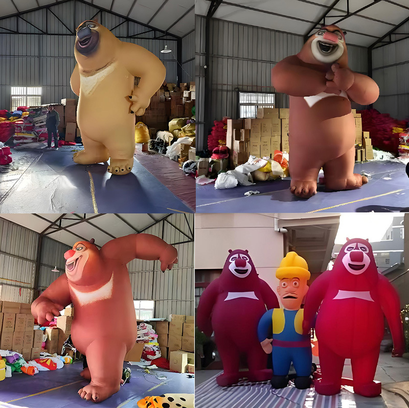 充气卡通气模人偶熊二大型商场广告宣传装饰定制公仔吉祥物