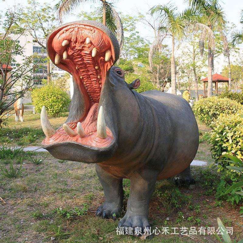 仿真动物河马摆件公园景区庭院绿地装饰品大型园林景观工艺品