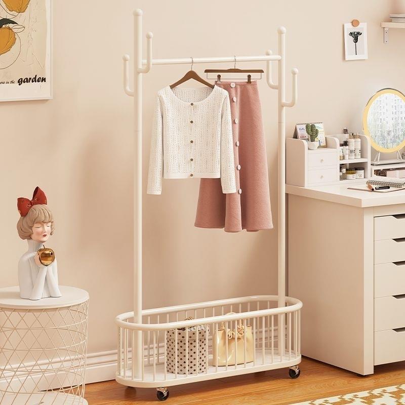 衣架落地立式挂衣架移动带轮租房宿舍晾衣架浴室落地式置物衣帽架