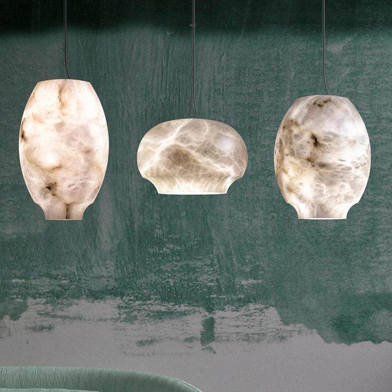 法式轻奢仿云石卧室床头小吊灯现代极简高级感设计师吧台灯餐厅灯