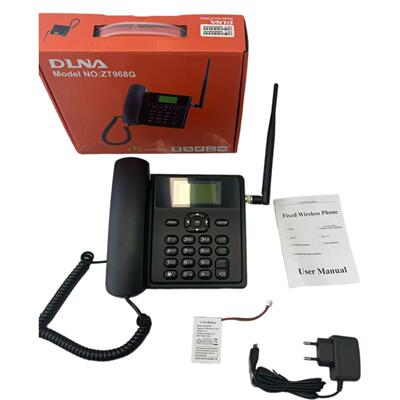 2G/3G/4GGSM插SIM双卡无线电话机黑色商务家用固定座机