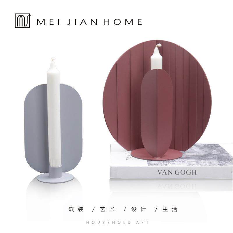 现代简约几何定之方中烛台极简烛台摆件家居售楼处样板间软装饰品