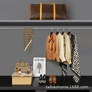 现代样板间软装衣柜摆件服装套装组合装饰画展厅陈列样板房衣帽间