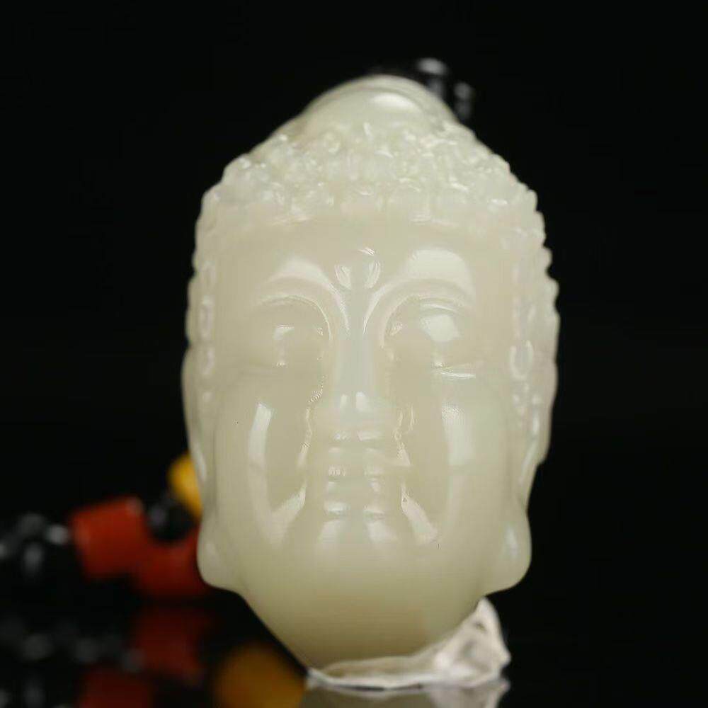 一念之间手把件佛魔手抓件男女款玉佛青白玉阿富汗玉天然玉把玩件