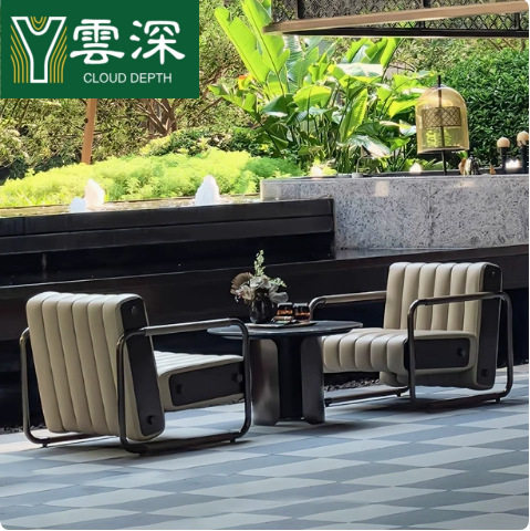 户外沙发售楼处园林景观别墅庭院设计师工程项目皮革高端室外家具