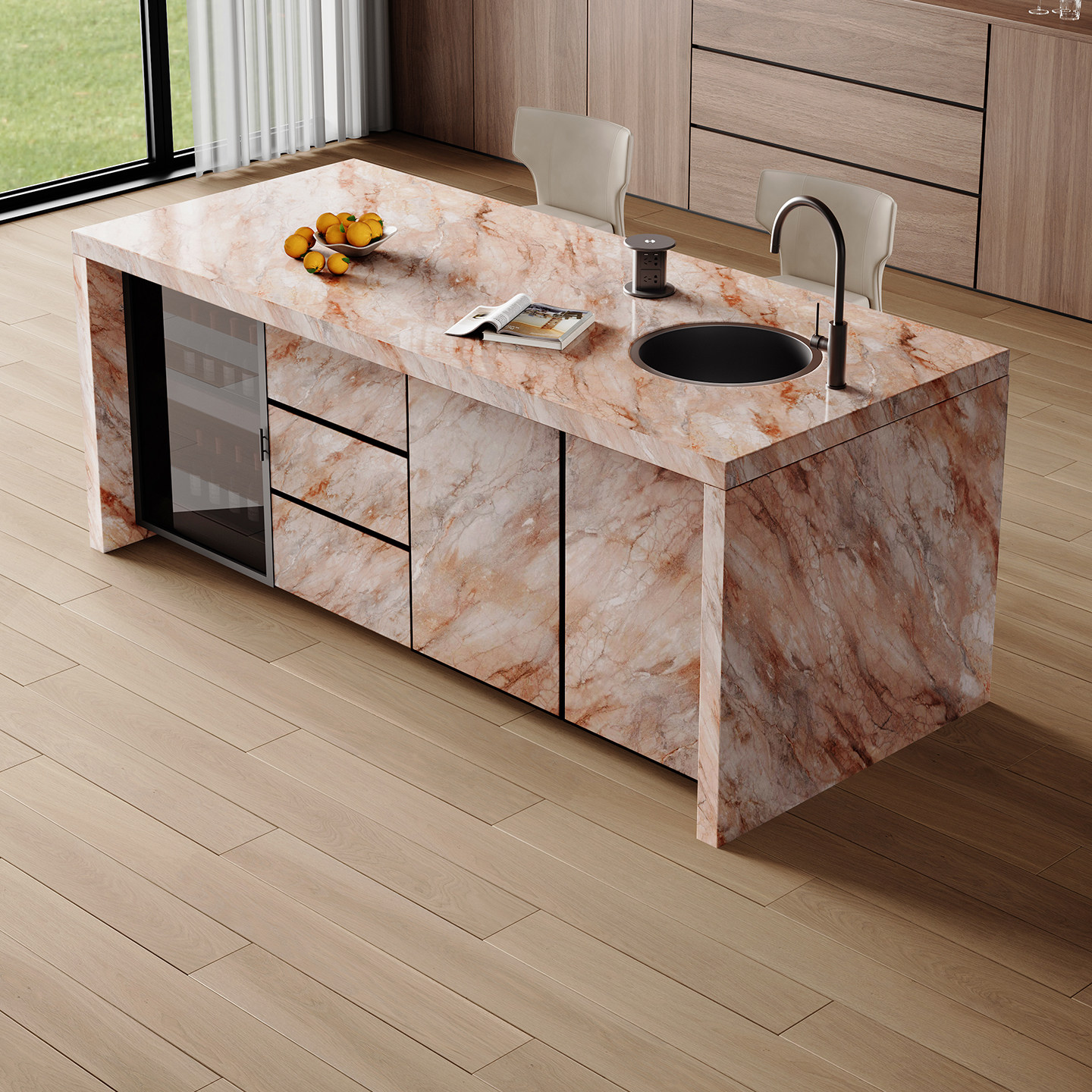 兰朵达开放式厨房操作台带水槽