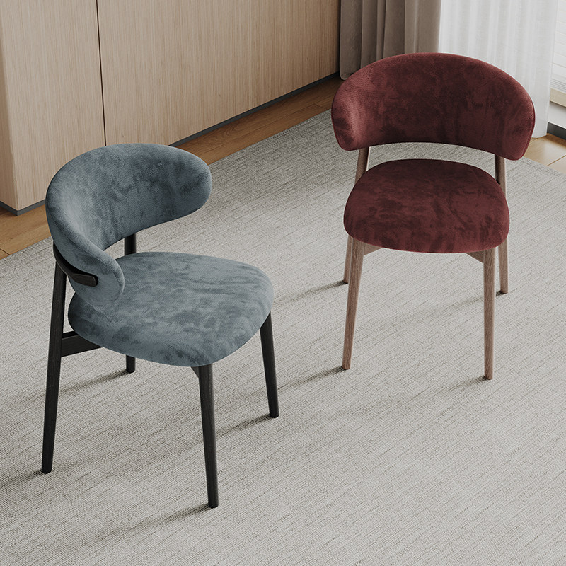 北欧实木餐椅客厅家用餐桌软包靠背椅子2026新款多巴胺绒布休闲椅,住宅家具,餐椅,淘宝优惠券,粉丝福利购,淘宝优惠卷