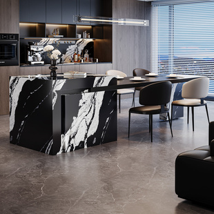 2025新款 高端定制 岩板岛台餐桌一体家用可伸缩厨房中导台小红书款