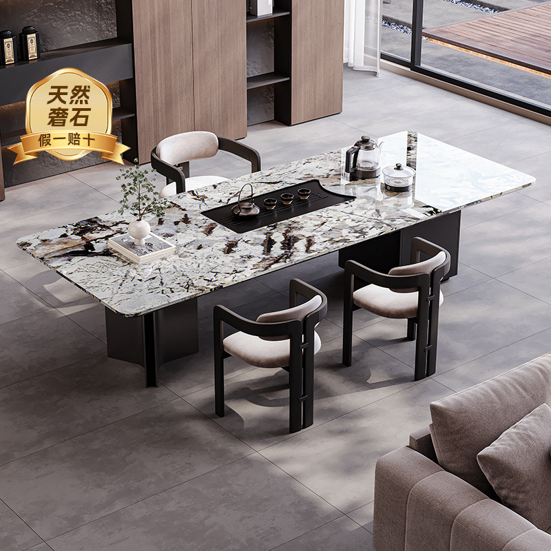 天然奢石茶桌雪山飞狐办公室泡茶一体家用轻奢书桌办公茶台茶几,住宅家具,家用茶台/茶桌,淘宝优惠券,粉丝福利购,淘宝优惠卷