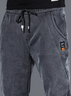 牛仔工作裤男耐磨宽松休闲干活上班穿的劳保裤春秋冬季工作服裤子