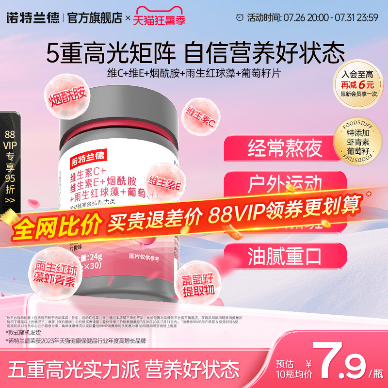 诺特兰德维生素C维生素E烟酰胺雨生红球藻葡萄籽官方旗舰店正品