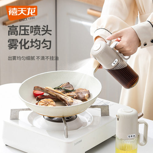 禧天龙玻璃油壶喷油瓶按压式