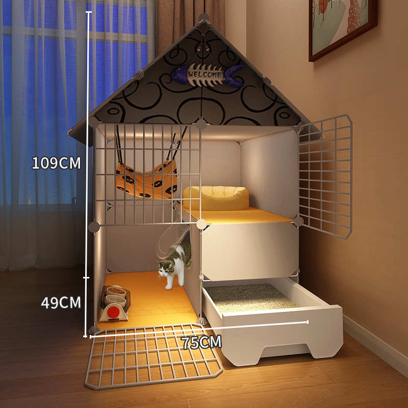 高档猫笼子家用室内猫砂盆厕所一体超大自由空间猫咪幼猫猫窝猫别