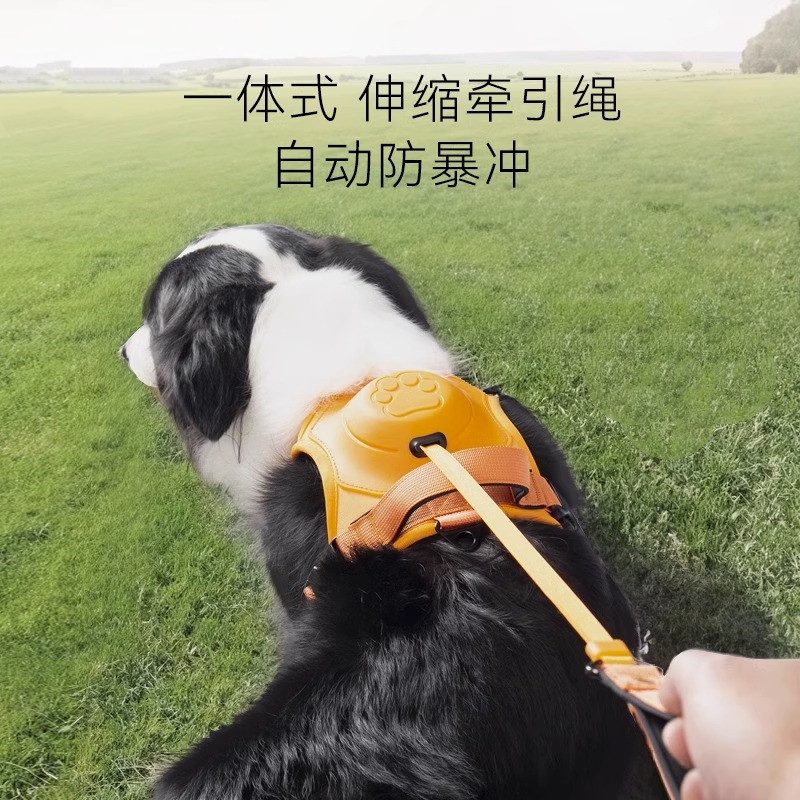 狗狗牵引绳胸背一体可伸缩遛狗绳中型大型犬宠物背心式背带防挣脱