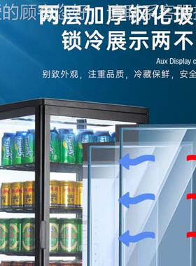 商用立式冷展示柜风冷透明藏玻璃286超市蛋糕饮料展保示水果鲜冰